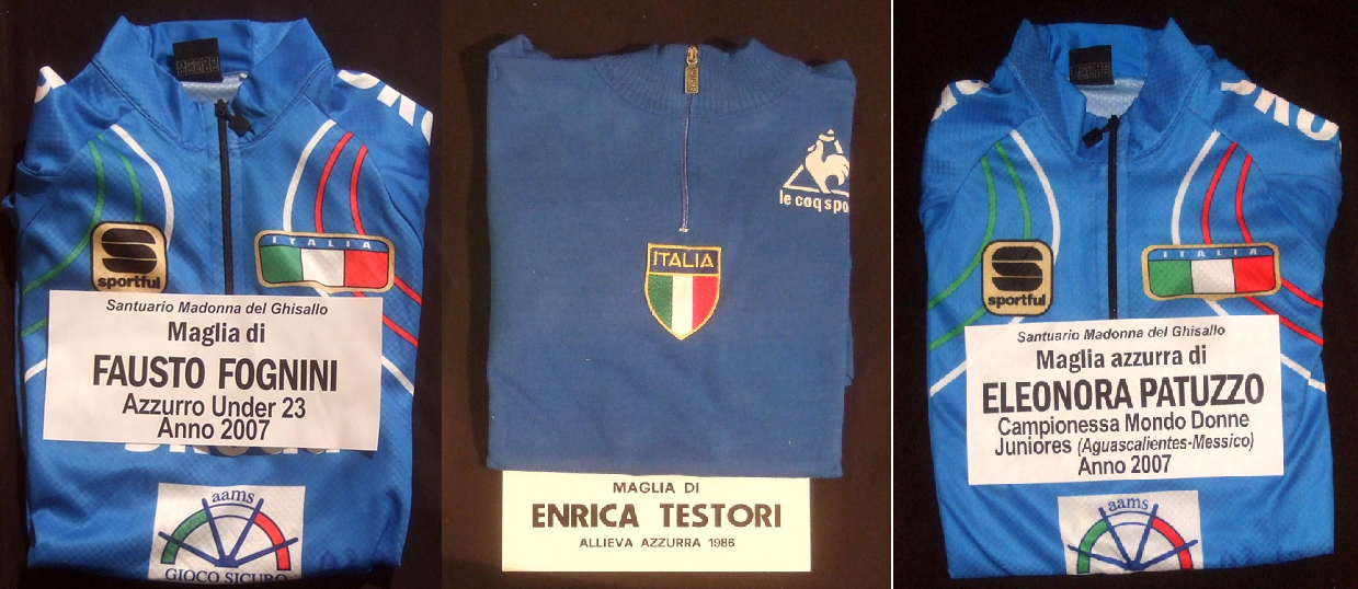 maglie donate al Santuario della Madonna del Ghisallo